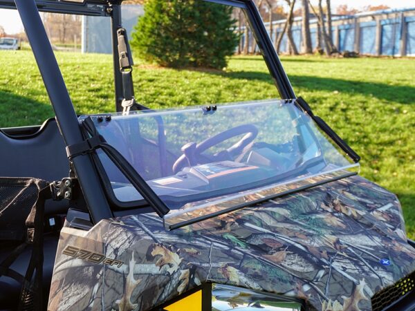 Polaris Ranger Midsize Scratch Resistant Folding Windshield - Image 4