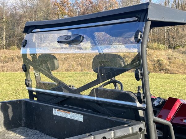 Polaris Ranger 570/800 Full-Size Round Tube Rear Venting Windshield - Image 2