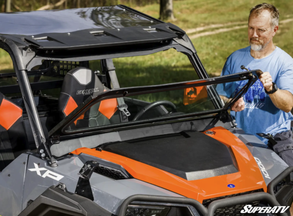 Polaris General XP 1000 Flip-Down Glass Windshield - Image 2