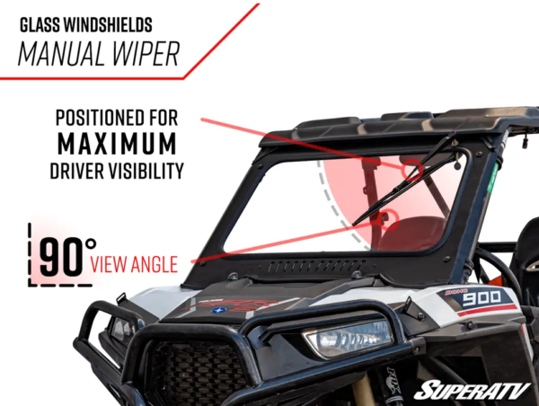 2021+ Polaris RZR Trail 900-S 1000 Glass Vented Windshield - Image 5
