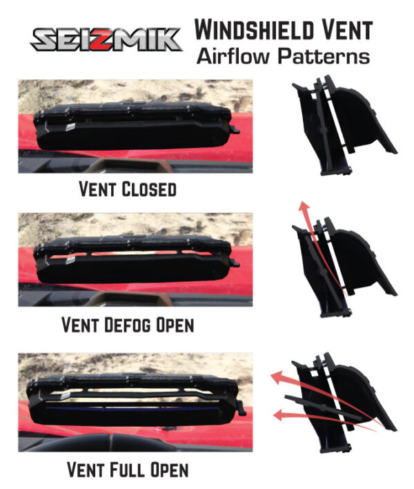 Versa Vent Windshield for Polaris General - Scratch Resistant - Image 3