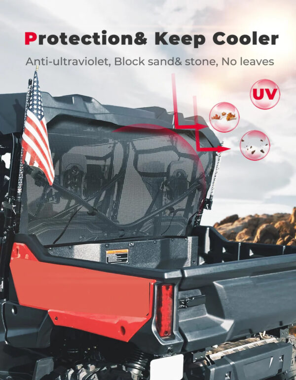 Honda Pioneer 1000-6 Soft Rear Window Net - Image 6