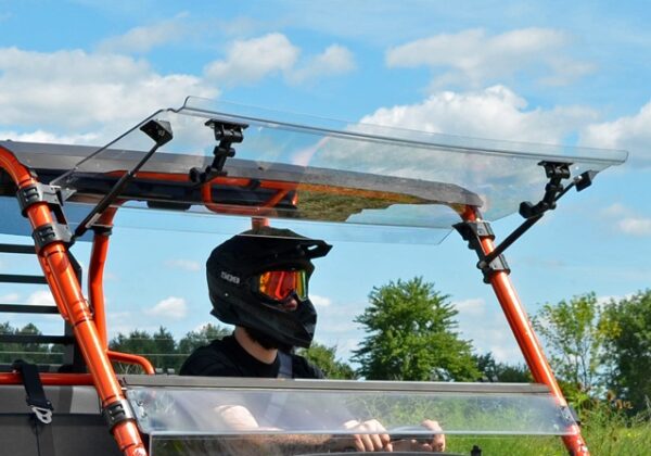 Kawasaki Mule Pro FXT Scratch Resistant Flip Windshield - Image 3